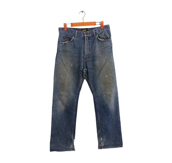 パンツ SCHOTT street denim Vintage 90s Schott NYC Distressed Denim Jeans Indigo