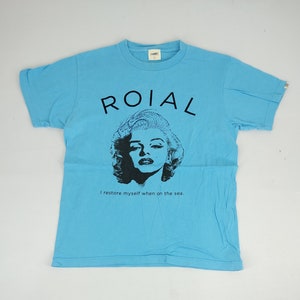 Vintage Roial Marilyn Monroe Character Big Logo Tee T-shirt Printed Modern Classic Fashion Inspired Designer Unisex Wear Streetwear