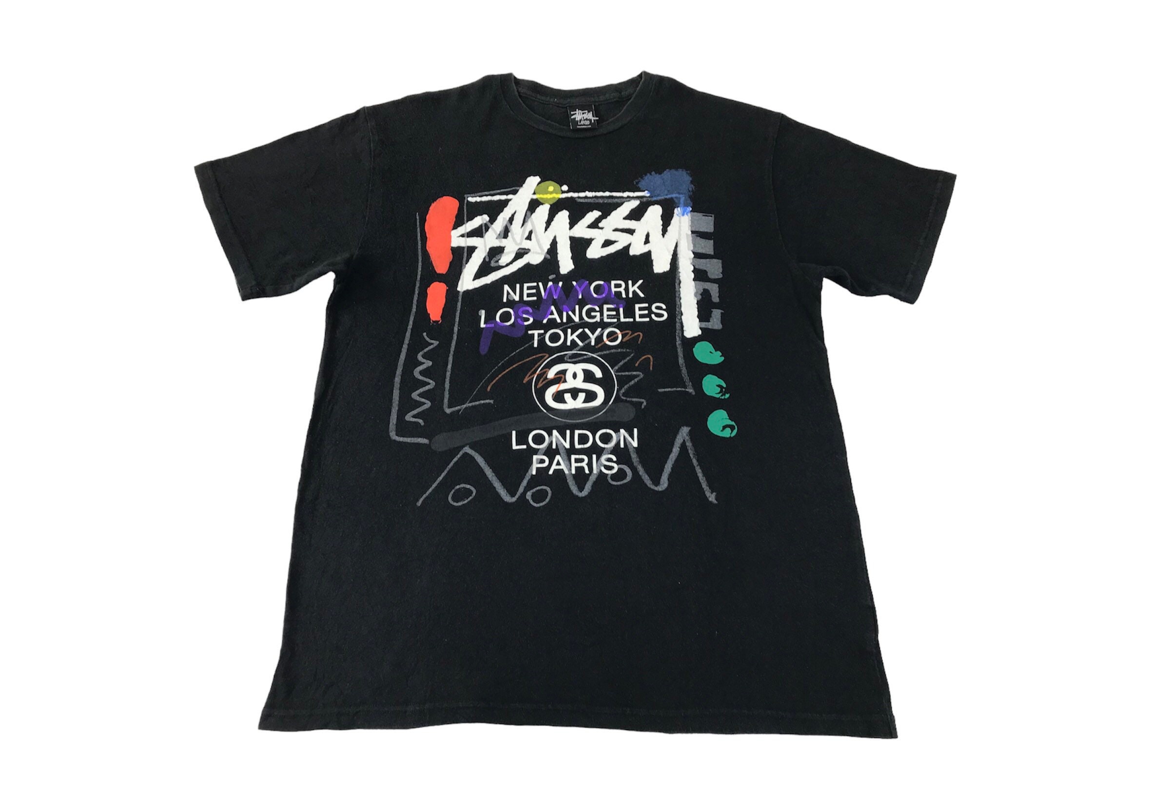 Vintage Stussy World Tour Tee T-shirt Big Printed Classic - Etsy