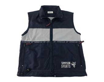 Chaleco sin mangas vintage Simpson Club Sports Australia, con logotipo bordado, ropa de invierno de diseñador, talla S/M/K2128j