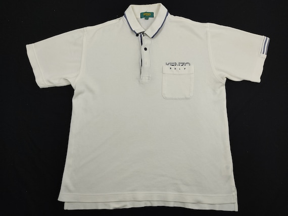 【KENZO】LOGO POLO T-SHIRT WHITE Kenzo - White polo shirt with 