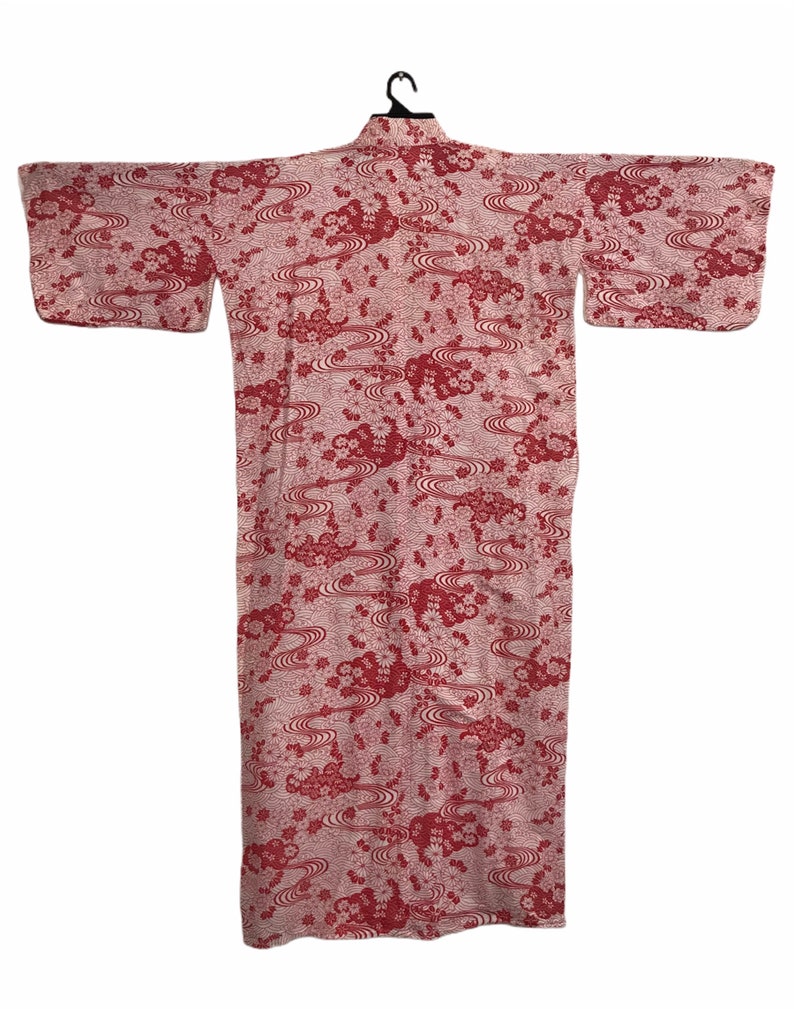Vintage Kimono Japanese Traditional Noragi Haori Hanten Jinbei Cardigan Happi Jacket All Type Floral Art H795 WhiteRed