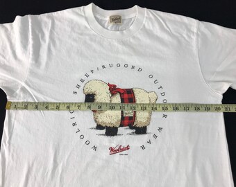 Vintage Woolrich Sheep Rugged Outdoor Wear T-shirt Sheep Printed