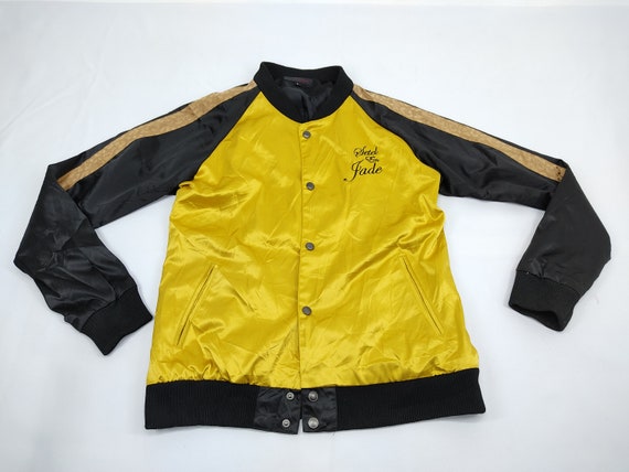 Vintage Setel En Jade New Street Satin Snap Button Varsity Jacket