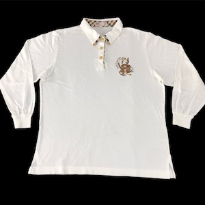 Vintage Daks Golf London borduurwerk klein logo Nova geruit ontwerp poloshirt longsleeve tshirt stijl streetwear geïnspireerd ontwerper maat L L958