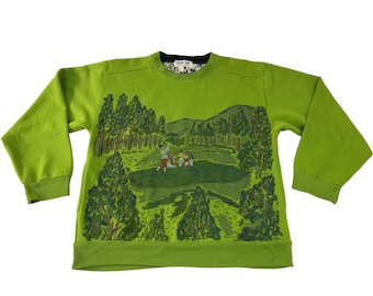 Vintage Japanese Brand Zeal Zip Sport Sweatshirt Crew Neck Golfing Jungle Design Inspired Designer Brand Pull Over Style Streetwear L R364