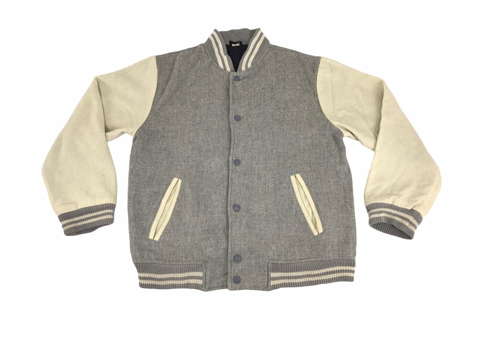 Vintage Japanese Brand Simple Varsity Jacket Wool Quilted | Etsy