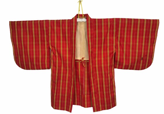 Vintage kimono haori Hanten Jinbei Japanese traditional cardigan jacket shibori natural dye size M L