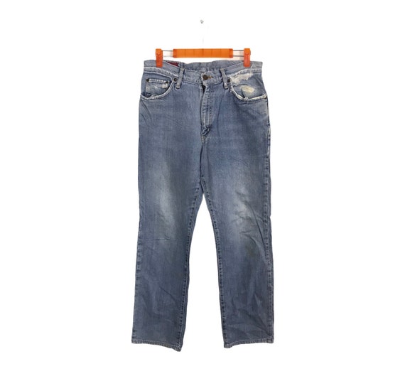 パンツ 00s archive EDWIN grunge straight denim archive grunge edwin leather denim pants - メルカリ