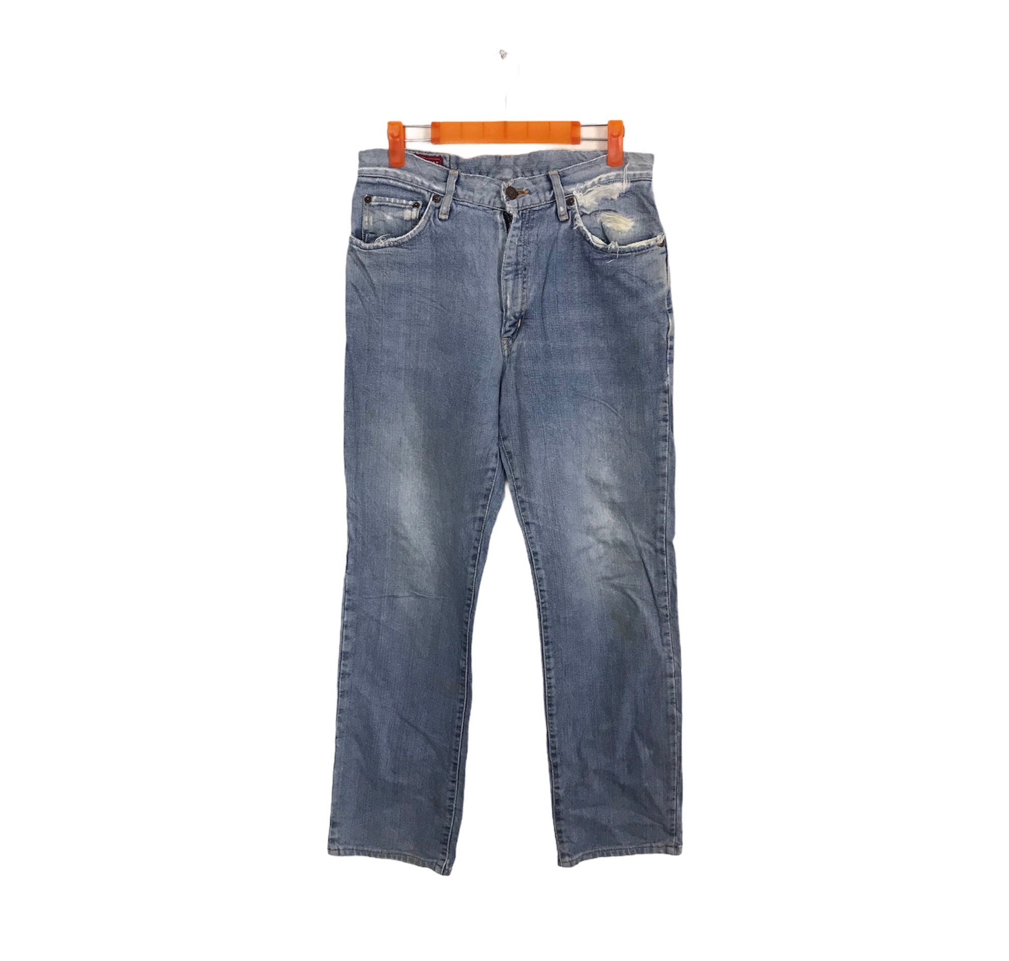 vintage wide denim designer モード系 Vintage 90s Edwin Lot 703 Distressed Denim Jeans Indigo
