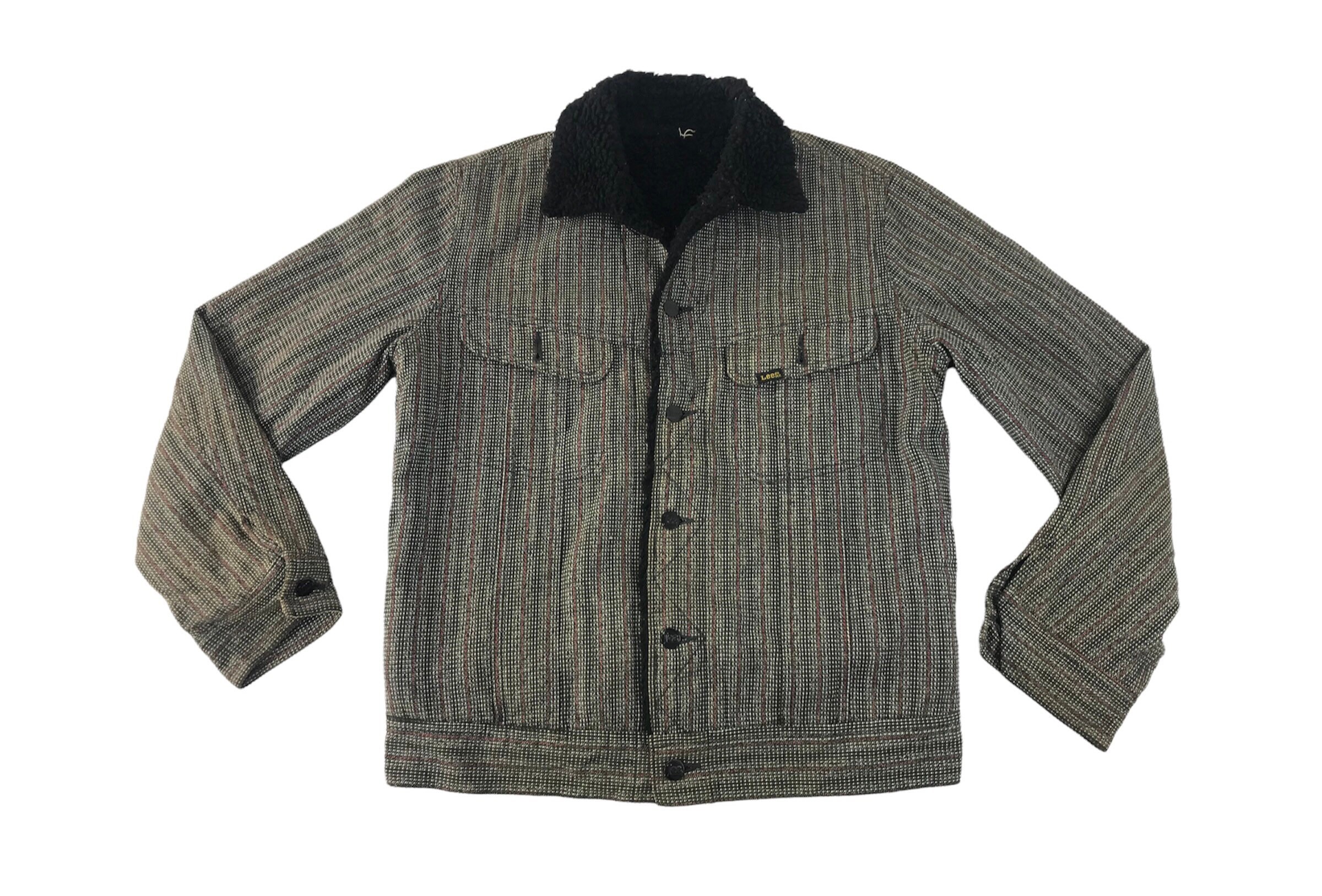 Vintage 90s Lee Wool Style Sherpa Denim Shearling Jacket Classic