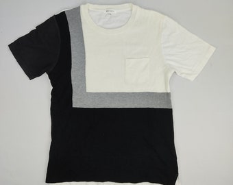Vintage TK Shop Takeo Kikuchi Color Block Patchwork Tee T-shirt Printed Fashion Inspired Designer Streetwear Unisex Wear J560