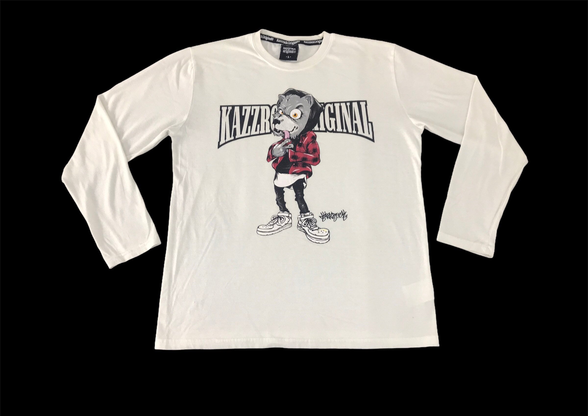 Vintage Kazzrock Original Big Wolf Longsleeve T-shirt Printed