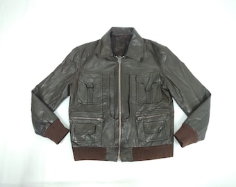 Vintage Classic Leder Bomberjacke Taktische Tasche Inspiriert Designer Marke mit gesteppten inneren Reißverschluss Stil japanische Marke Streetwear
