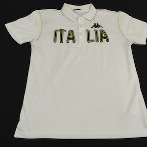 Vintage Kappa Italia Big Borduursem logo Spell Out Polo T-shirt streetwear geïnspireerd Designer Merk Design J617