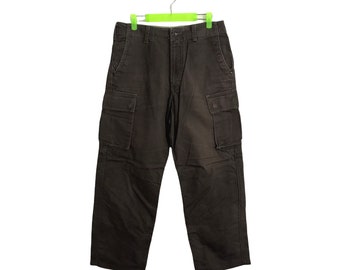 Vintage Japanese Brand Evenriver Cargo Trouser Dark Brown Inspired Designer Unisex Tech Tactical Wear Fits Waist Size 33 Streetwear K295