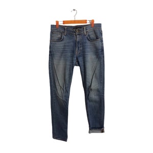 Vintage Nudie Jeans Co Distressed Denim Jeans Indigo Straight Cut Size Waist 32 Inspired Designer Unisex Wear Streetwear K737