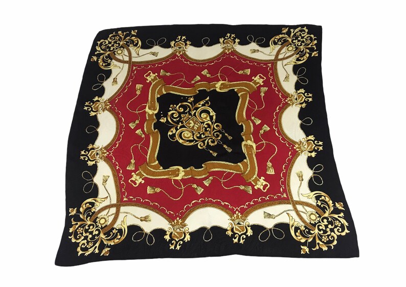 Vintage Silk Scarf Nice Design Scarf Classic Tools Motif Luxury Fashion Inspired Designer Brand Accessories L442