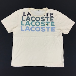 Vintage Lacoste Designer Brand Tee T-shirt Printed Spell Out Unisex Women Wear Streetwear Fits M L H091