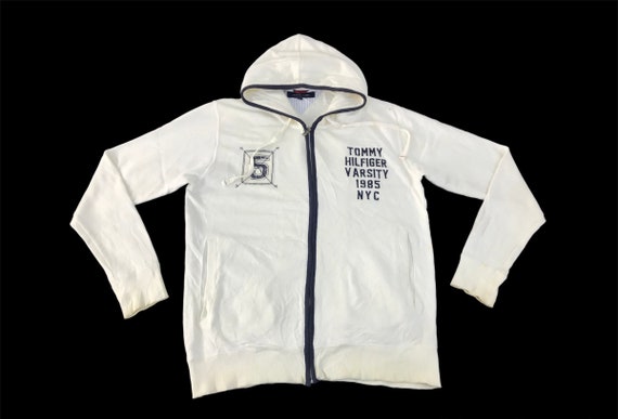 Estilo vintage Tommy Hilfiger sudaderas con capucha chaqueta gran logotipo deletrear cremallera completa ropa de invierno inspirado disenador marca streetwear tamano S K2319 Etsy Espana