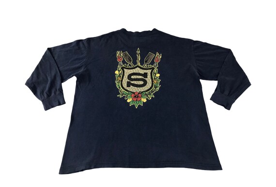 Vintage 90a Stussy USA Big Flower Logo Aloha Hawaii Longsleeve Tee 