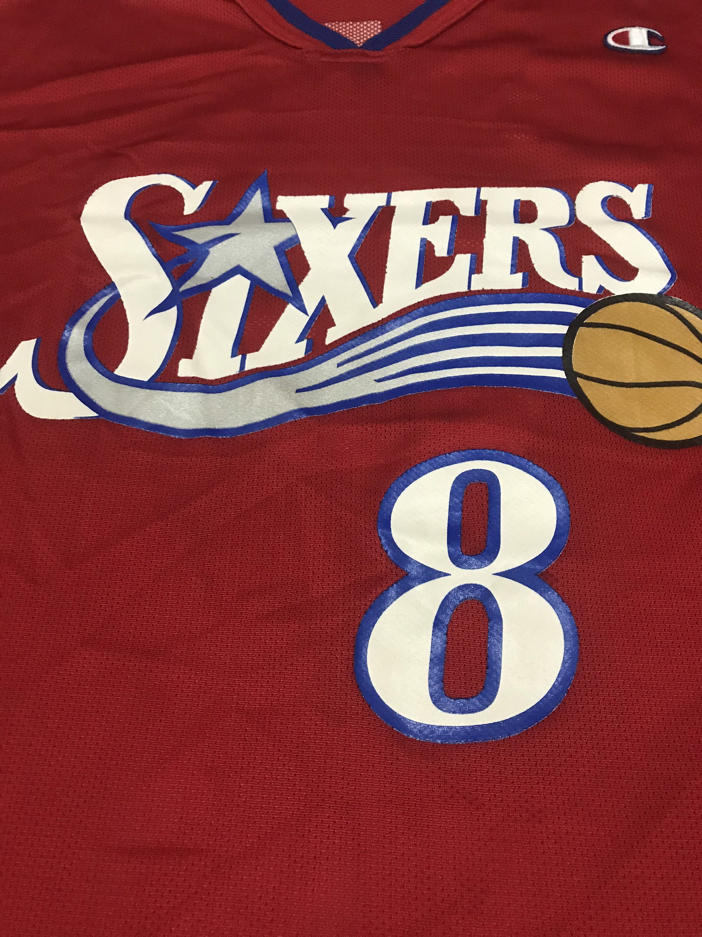 Vintage Champion Jersey Basketball NBA Sleeve Less Sixers Mc 