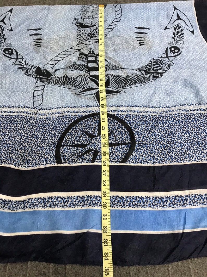 Vintage Silk Scarf Sailor Big Printed Nice Printed Scarf Classic Tools Motif Luxury Fashion Inspired Designer Brand Accessories L572