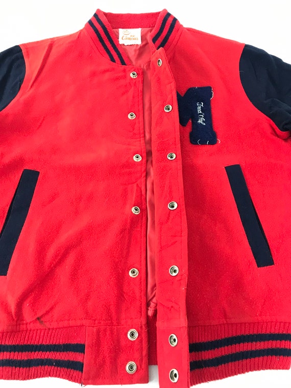 Vintage Varsity Jacket Wool Quilted Inner Snap Button… Gem