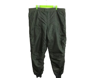 Vintage anni '80 anni '90 Pantaloni Flyer Giù Caldo Tempo Tattico Ispirato Designer Marchio Abbigliamento unisex Streetwear Verde scuro Militare Taglia 40 L901