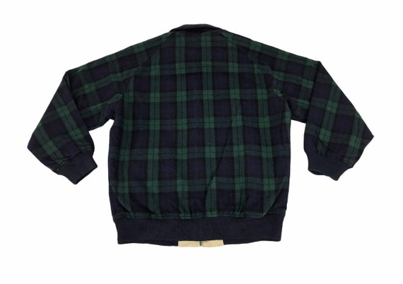 Vintage Plaid Checked Varsity Wool Jacket With Quilted Inner