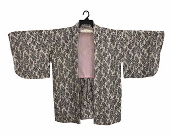 Vintage Kimono Japanese Traditional Noragi Haori Hanten Jinbei Cardigan Happi Jacket Full Floral Motifs Art L295