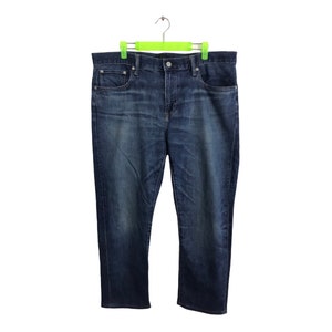 Vintage Japanese Brand Uniqlo Distressed Denim Jeans Indigo Straight Cut Size Waist 37 Inspired Designer Unisex Wear Streetwear K284