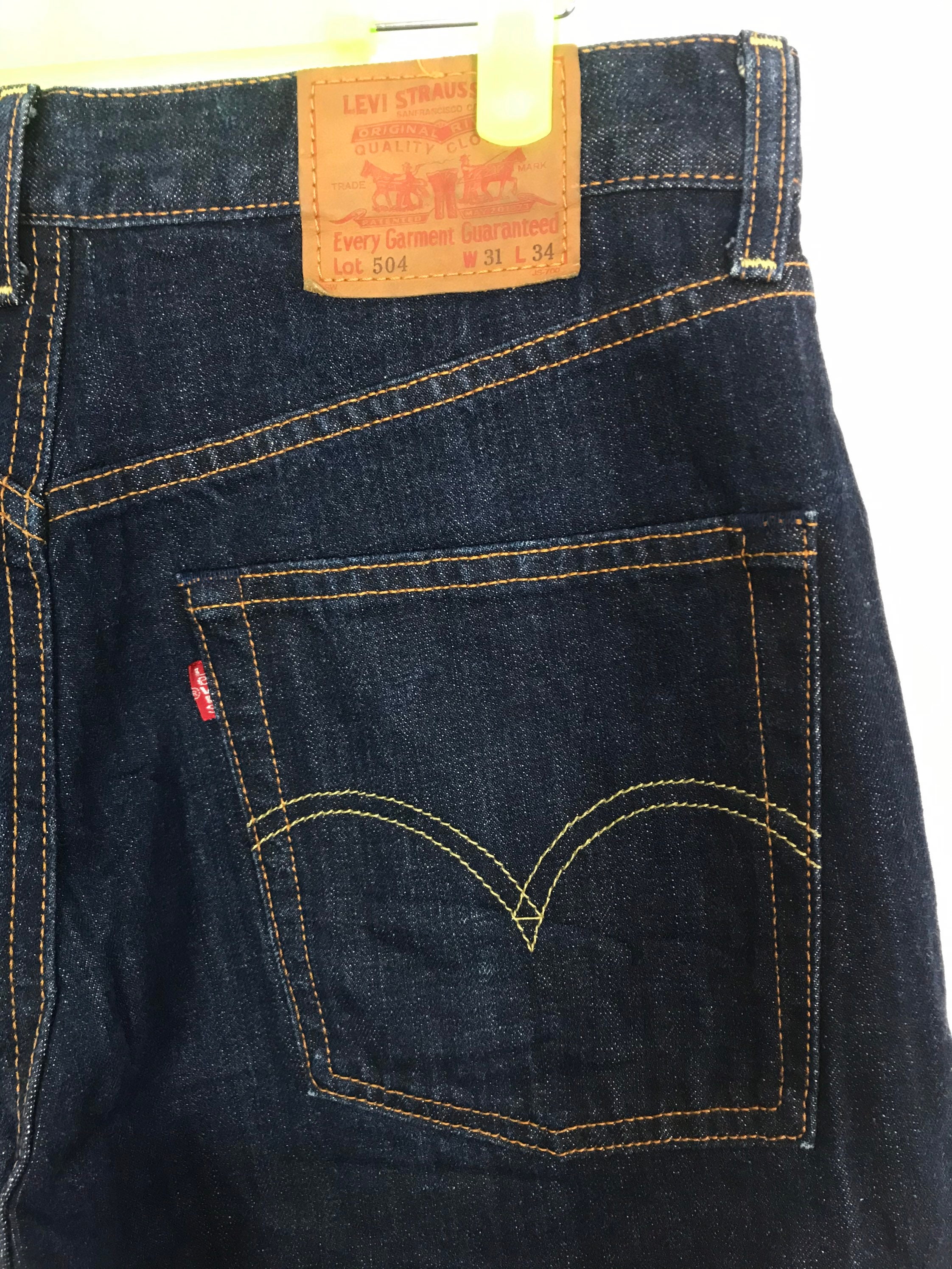Vintage 90s Levi's & Strauss Lot 504 Distressed Denim Jeans Indigo