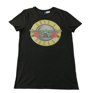 H&M Divided x Guns N Roses Band Inspired Designer Brand Tee T-shirt Big Logo Design Printed Streetwear Size S K2170j