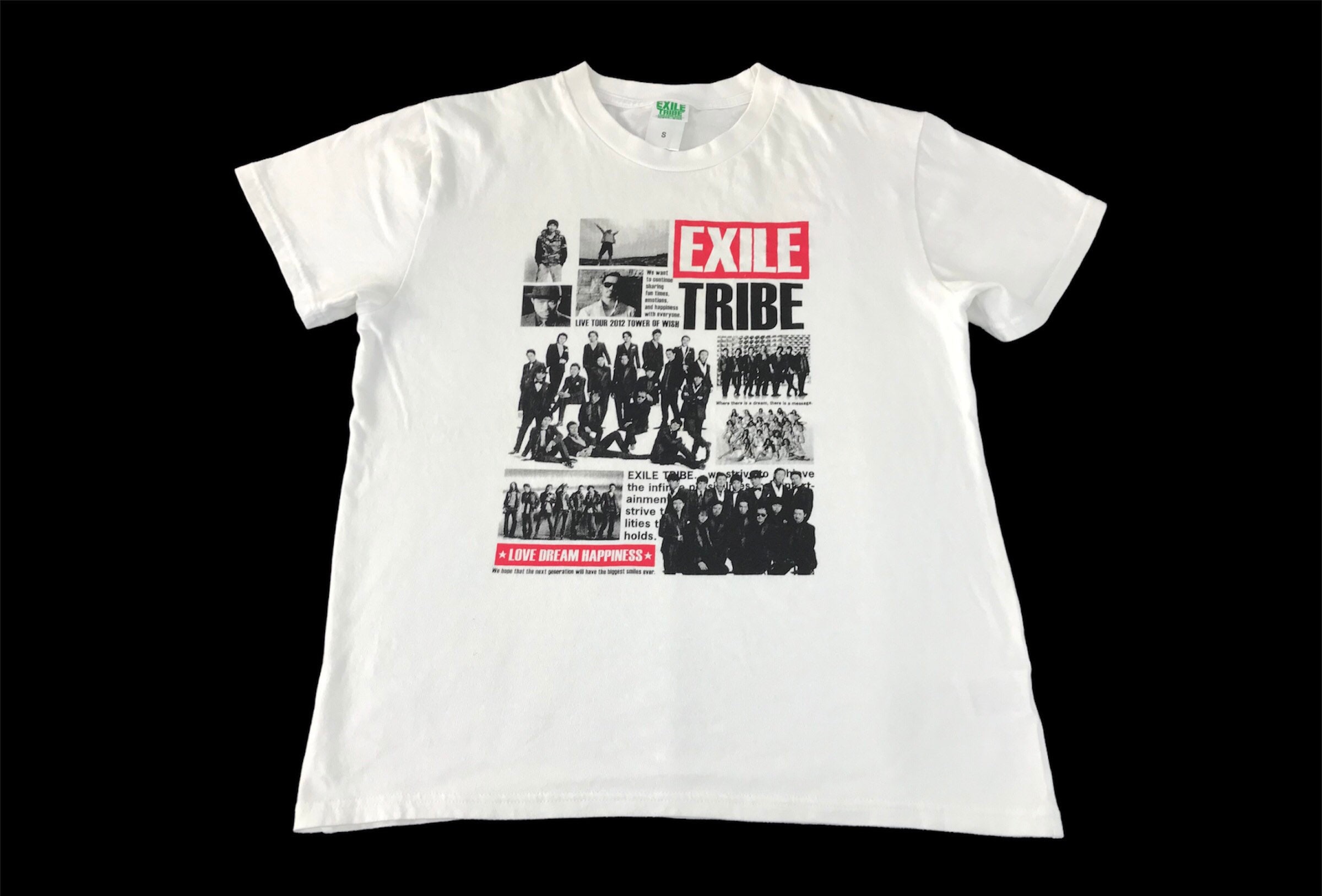 Vintage Exiles Tribe Live Tour of Wish 2012 Box Logo List Band Tee 