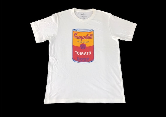 90s Andy Warhol “TOMATO SOUP” musium tee Vintage Andy Warhol Campbell's Tomato Soup Inspired Designer Brand