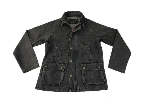 Vintage A.v.v Michel Klein Paris Homme Black Denim Style Jacket 