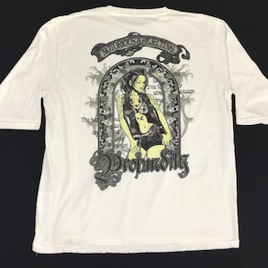 Vintage Lock Heaven Notorious Heaven Profunsity The Fusion Japan Inspired Designer Brand Tee T-shirt Big Sexy Girl Printed Spell Out