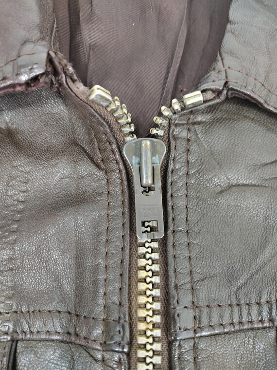 Saashi Vintage Leather Bomber Jacket