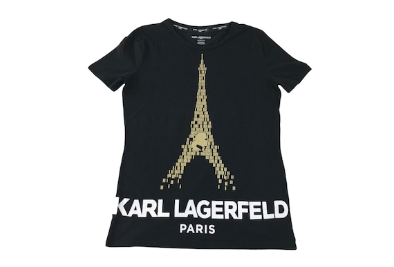 Karl Lagerfeld Paris Designer Tee T-shirt Big Logo Eiffel Karl Lagerfeld Paris Designer Tee T-shirt Big Logo Eiffel