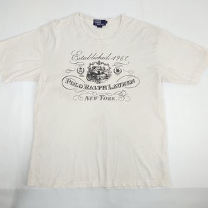 Vintage Polo Ralph Lauren Tee New York Promo Big Logo Tee T-shirt Printed Modern Classic Fashion Inspired Designer Streetwear