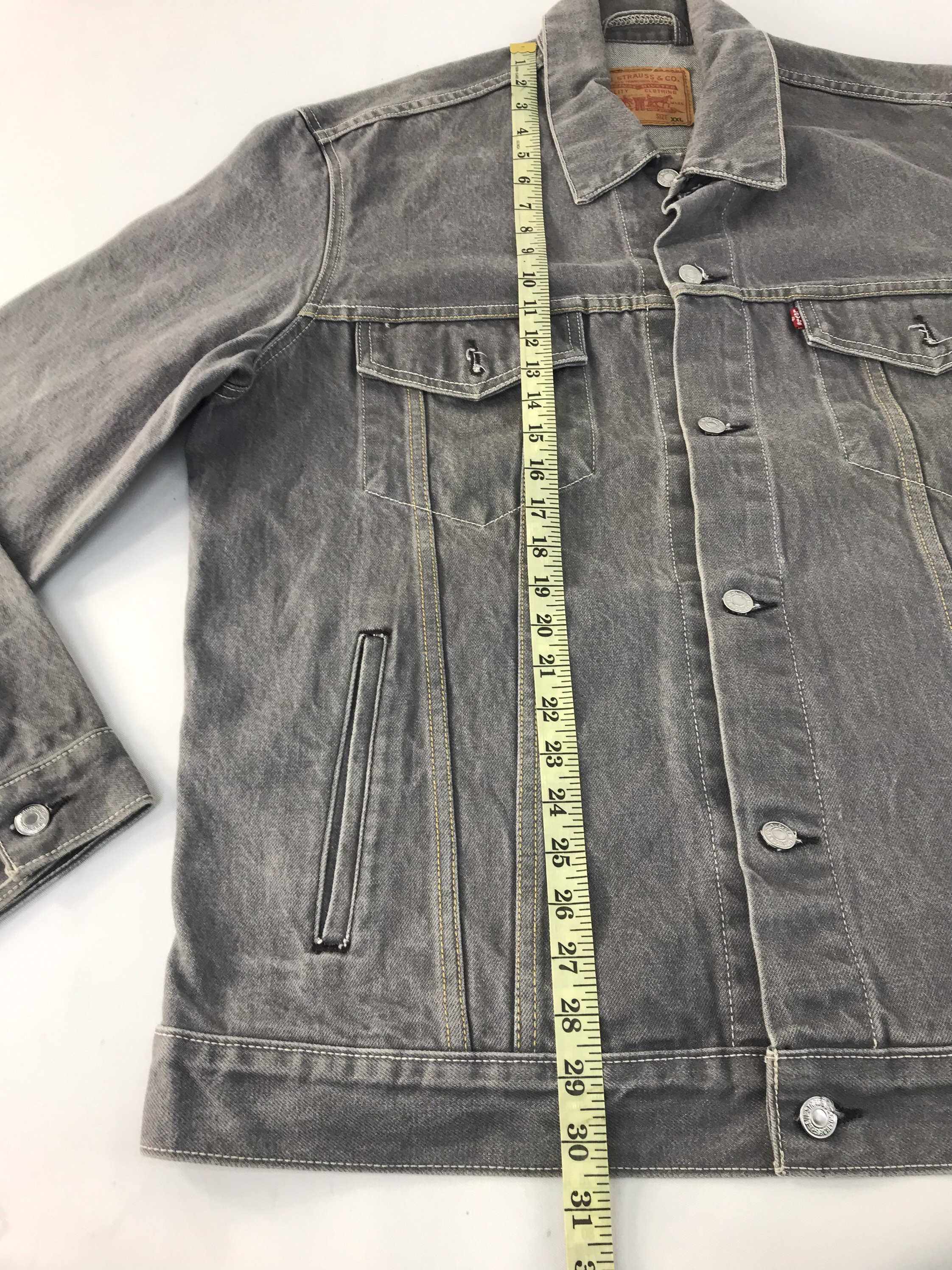 Vintage Levi's Strauss Grey Denim Jacket Jean Trucker Western Many