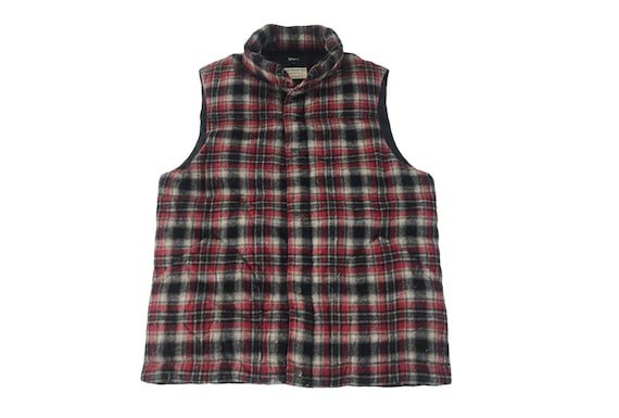 Vintage Ships Woolrich Woolen Mills Vest Plaid Checked Padded 