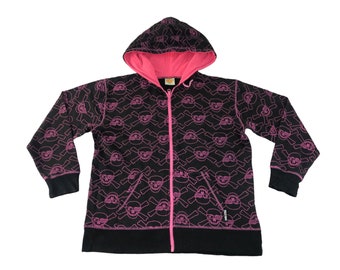 Vintage japanische Marke Silly Bee Hoodies Jacke Zip Up Schädel Design inspiriert Designer Streetwear Fit Größe L K2307j