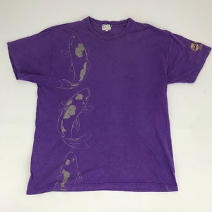 Vintage Takeo Kikuchi Koi Fish Art Big Logo Nice Design Printed Inspired Designer Brand Tee T-shirt Streetwear