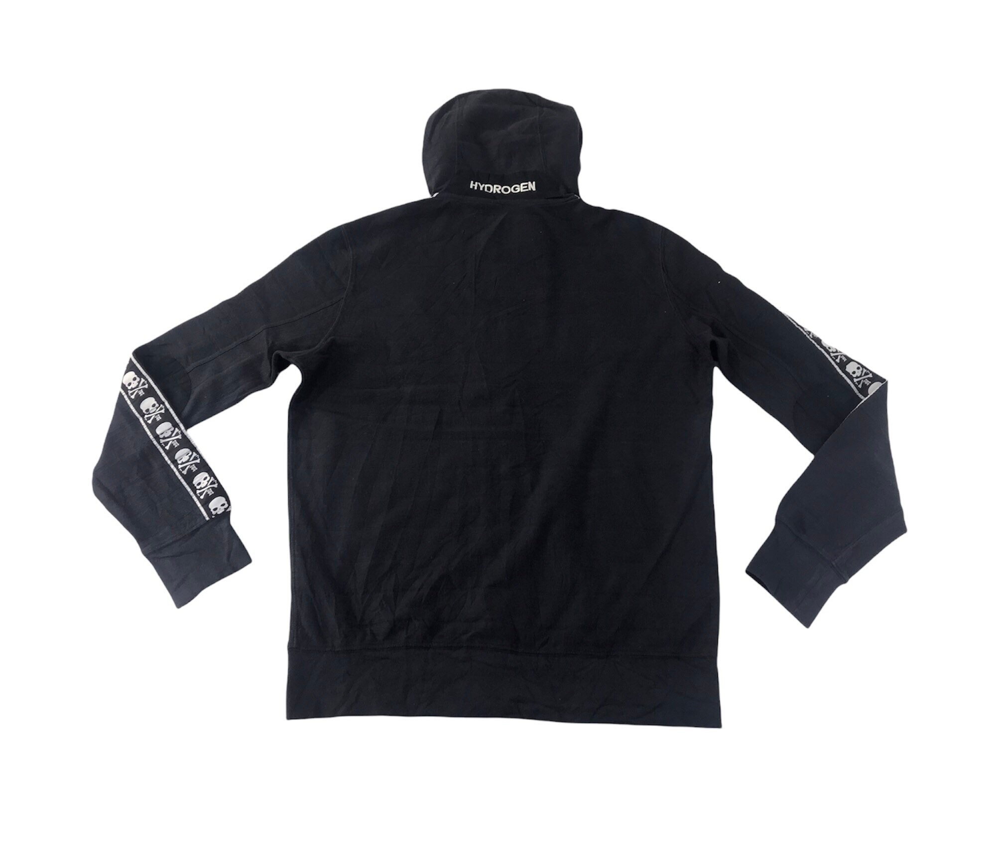 HYDROGEN (韓国) Skull Sweatshirt Zip-Up スウェットシャツ 2色 HYDROGEN LUXURY SPORTSWEAR Men's Black Skull Jumper Sweater