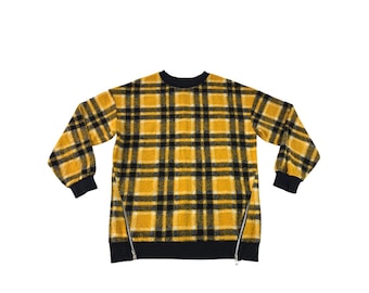 Bershka Bskgirl Fleece Sweatshirt Pull Over Plaid Checked Tartan Inspired Designer Streetwear Fits Size M K792