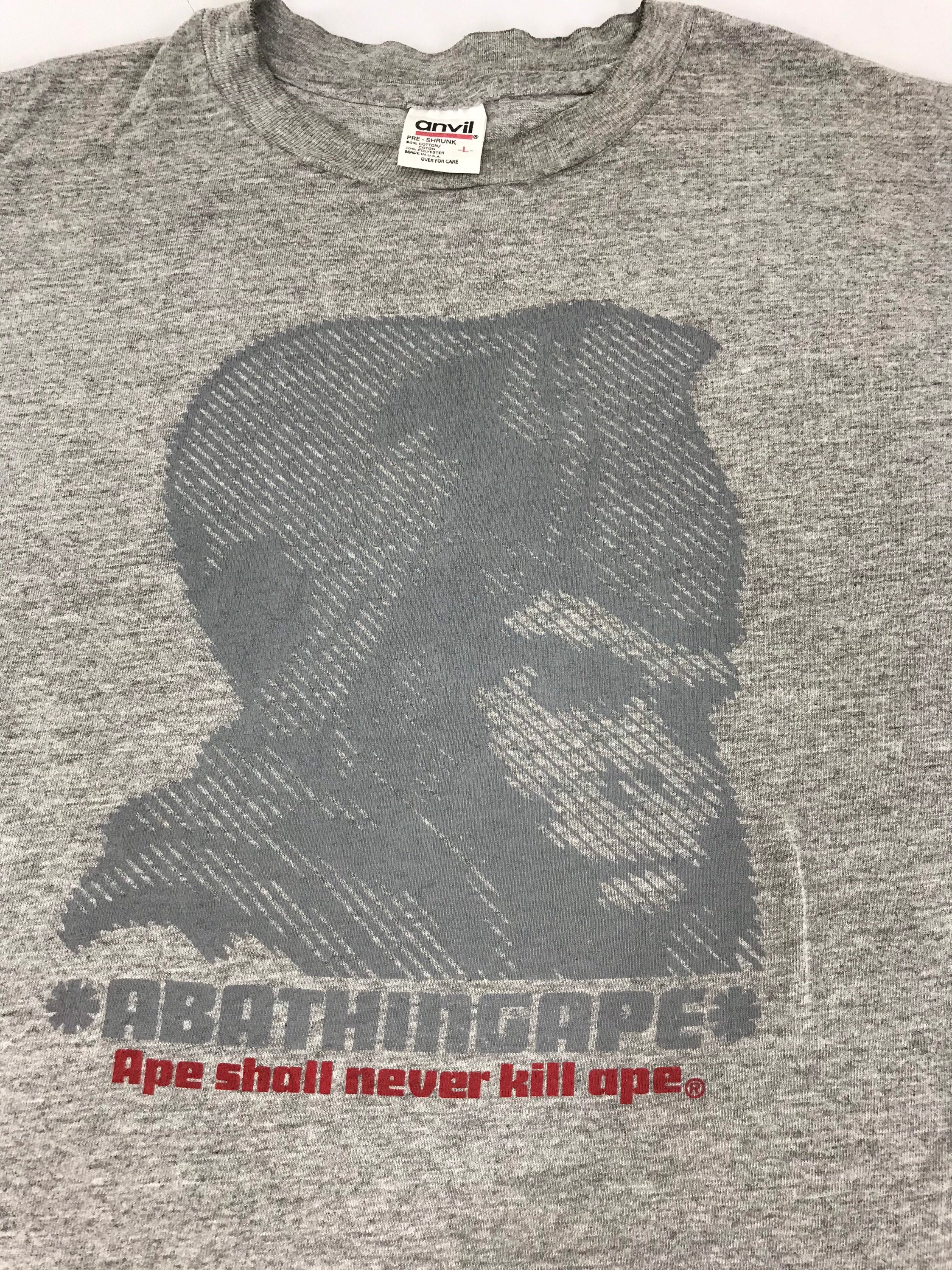 Vintage 90s A Bathing Ape DISTRESSED BAPE Ape Shall Never Kill Ape