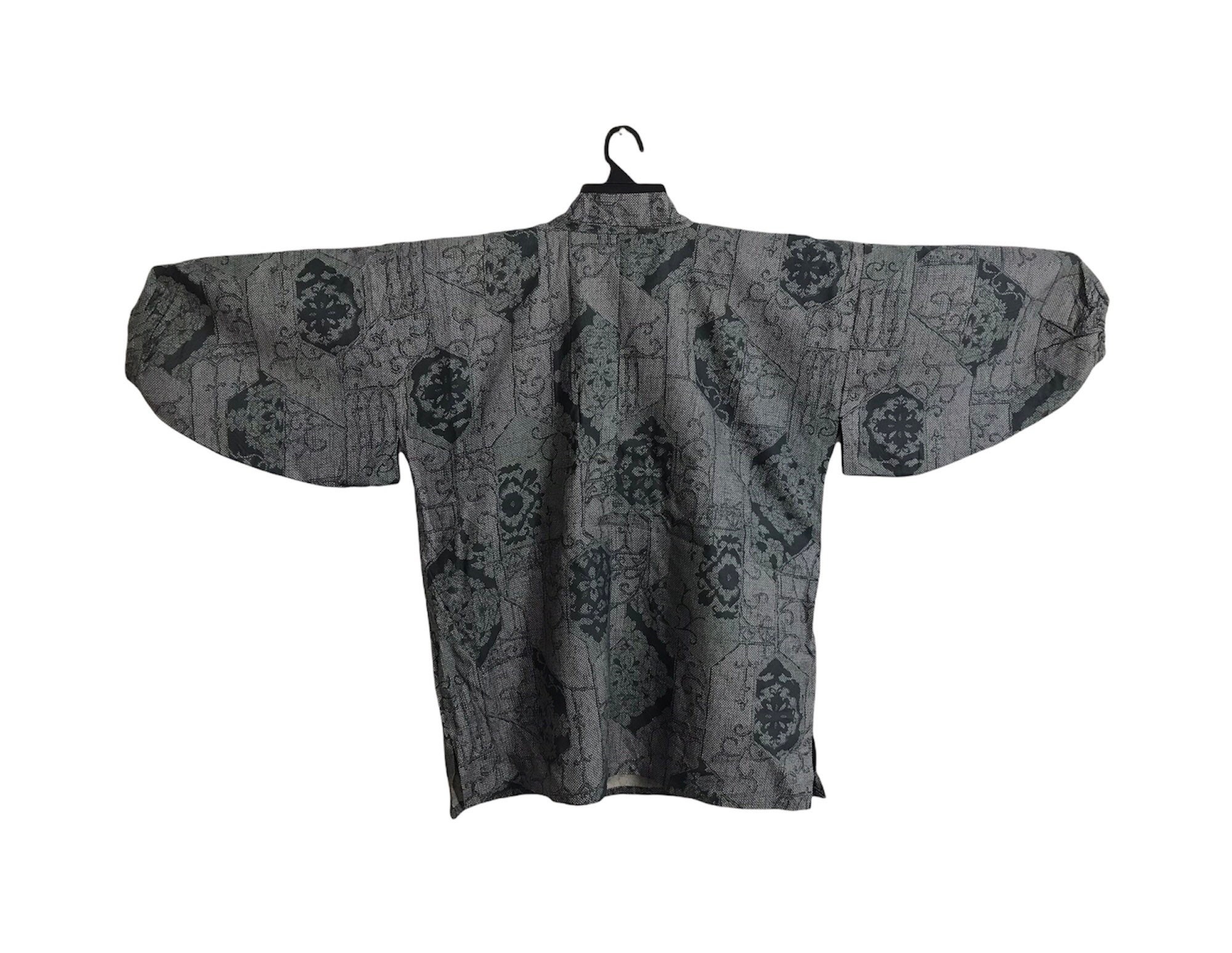 Giacca Haori Kimono Uomo Seidarise – Cardigan Giapponese In Poliestere, Maniche Sette, Tinta Unita, Primavera/Estate/Autunno
