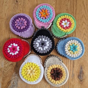 Blumen Münze Geldbörse Spange Rahmen Crochet Wallet Blumen, Sonnenblume, Gänseblümchen